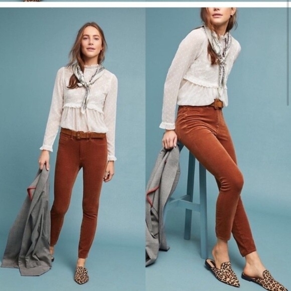 Anthropologie Pilcro and the Letterpress Script Pants - Rust